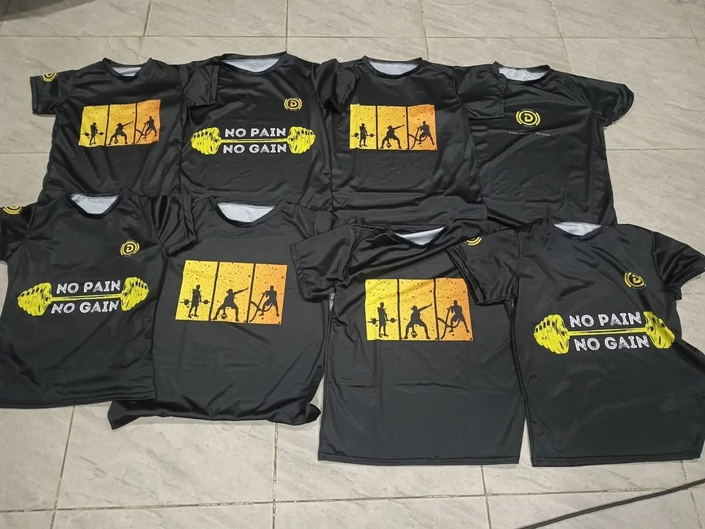 Lote de camisetas negras No pain no gain